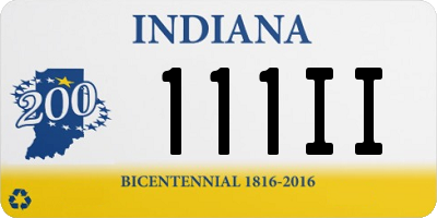 IN license plate 111II