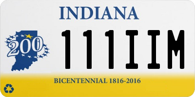 IN license plate 111IIM