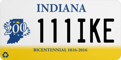 IN license plate 111IKE