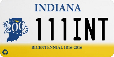 IN license plate 111INT