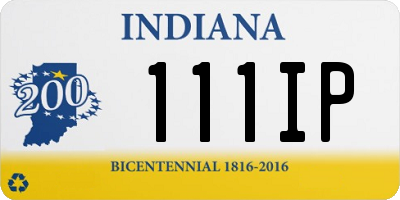 IN license plate 111IP