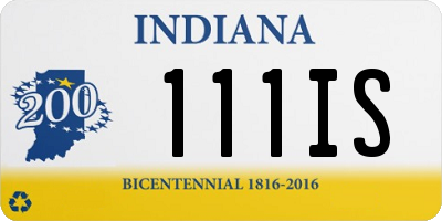 IN license plate 111IS