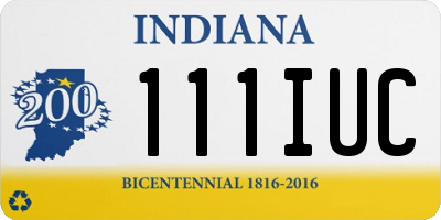 IN license plate 111IUC