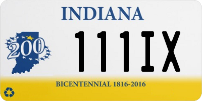 IN license plate 111IX