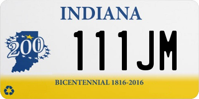 IN license plate 111JM