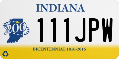 IN license plate 111JPW