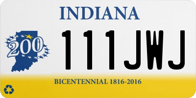 IN license plate 111JWJ