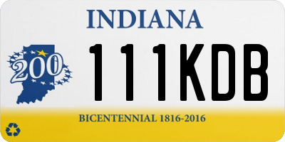 IN license plate 111KDB