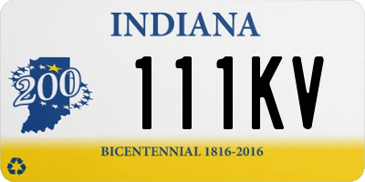 IN license plate 111KV