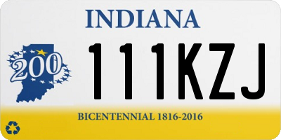IN license plate 111KZJ