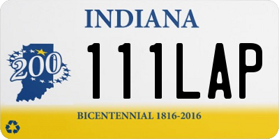 IN license plate 111LAP