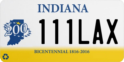 IN license plate 111LAX