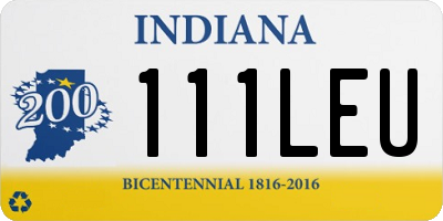 IN license plate 111LEU