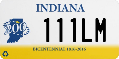 IN license plate 111LM