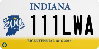 IN license plate 111LWA