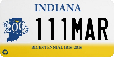 IN license plate 111MAR