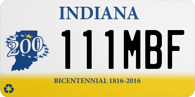 IN license plate 111MBF