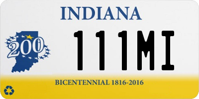 IN license plate 111MI