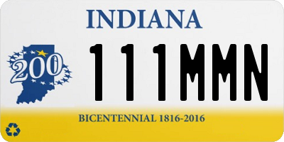 IN license plate 111MMN