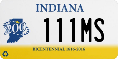 IN license plate 111MS