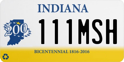 IN license plate 111MSH