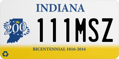 IN license plate 111MSZ