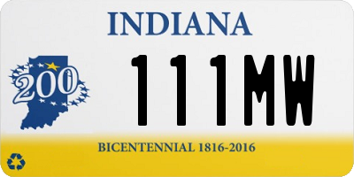 IN license plate 111MW