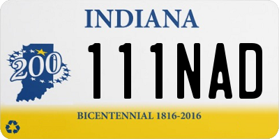 IN license plate 111NAD