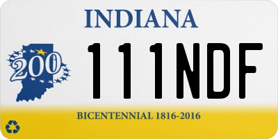 IN license plate 111NDF