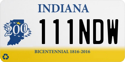 IN license plate 111NDW