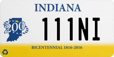 IN license plate 111NI