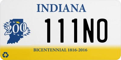 IN license plate 111NO
