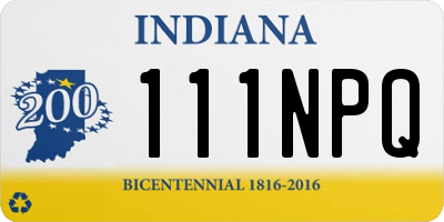 IN license plate 111NPQ