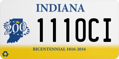 IN license plate 111OCI