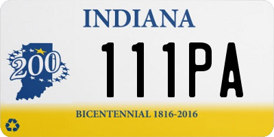 IN license plate 111PA