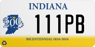 IN license plate 111PB