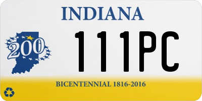 IN license plate 111PC