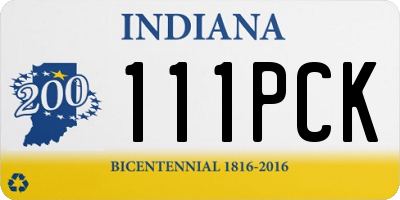 IN license plate 111PCK