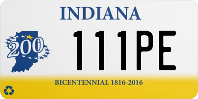 IN license plate 111PE