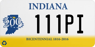 IN license plate 111PI