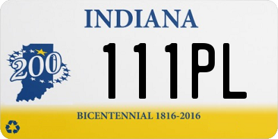 IN license plate 111PL