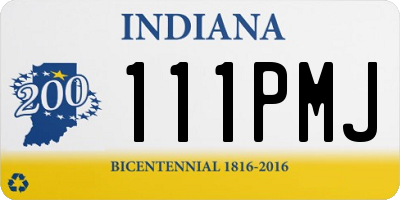 IN license plate 111PMJ