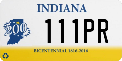 IN license plate 111PR