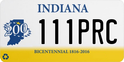 IN license plate 111PRC