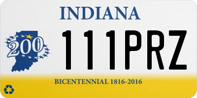IN license plate 111PRZ