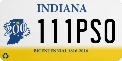 IN license plate 111PSO