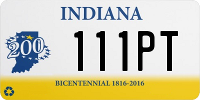 IN license plate 111PT
