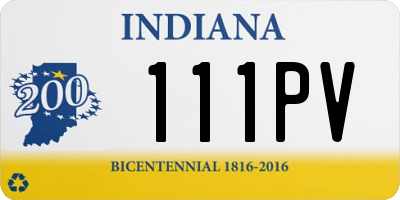 IN license plate 111PV