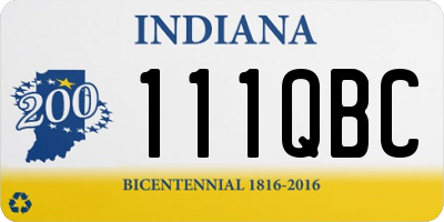 IN license plate 111QBC