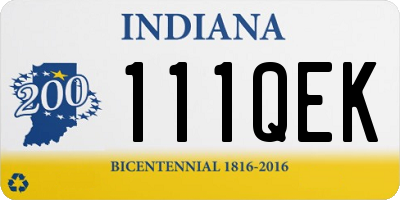IN license plate 111QEK